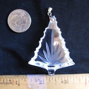 Cut Crystal Christmas Tree Pendant Holiday Jewelry
